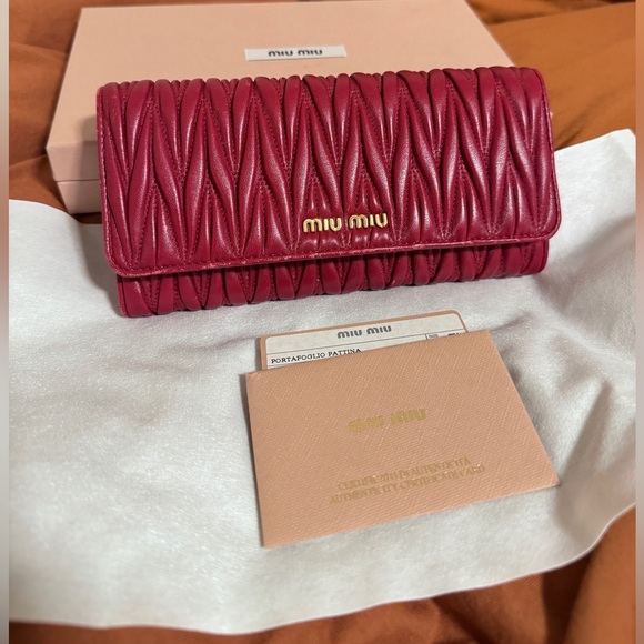 Miu Miu Handbags - Miu Miu Large Matelasse’ nappa leather wallet 💯 Authentic